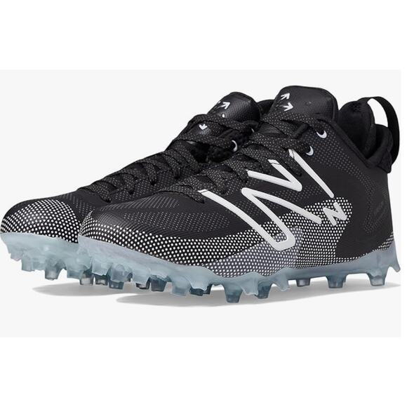 New Balance Men's FreezeLX V4 Lacrosse Shoe, Black/White/Polar Blue, 13 - Picture 1 of 8